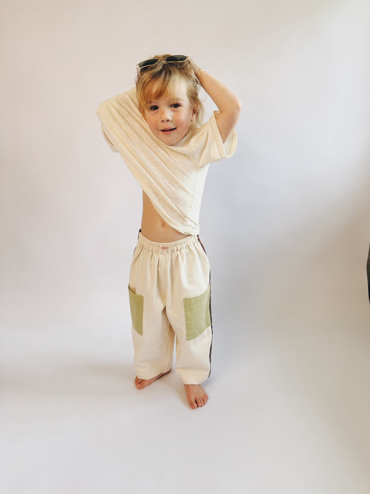 Malfi Ivory Colourblock Pant